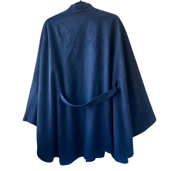 Vintage August Custom Tailors Hong Kong Black Cashmere Blend Silk Lined Cape OS - Picture 9 of 10